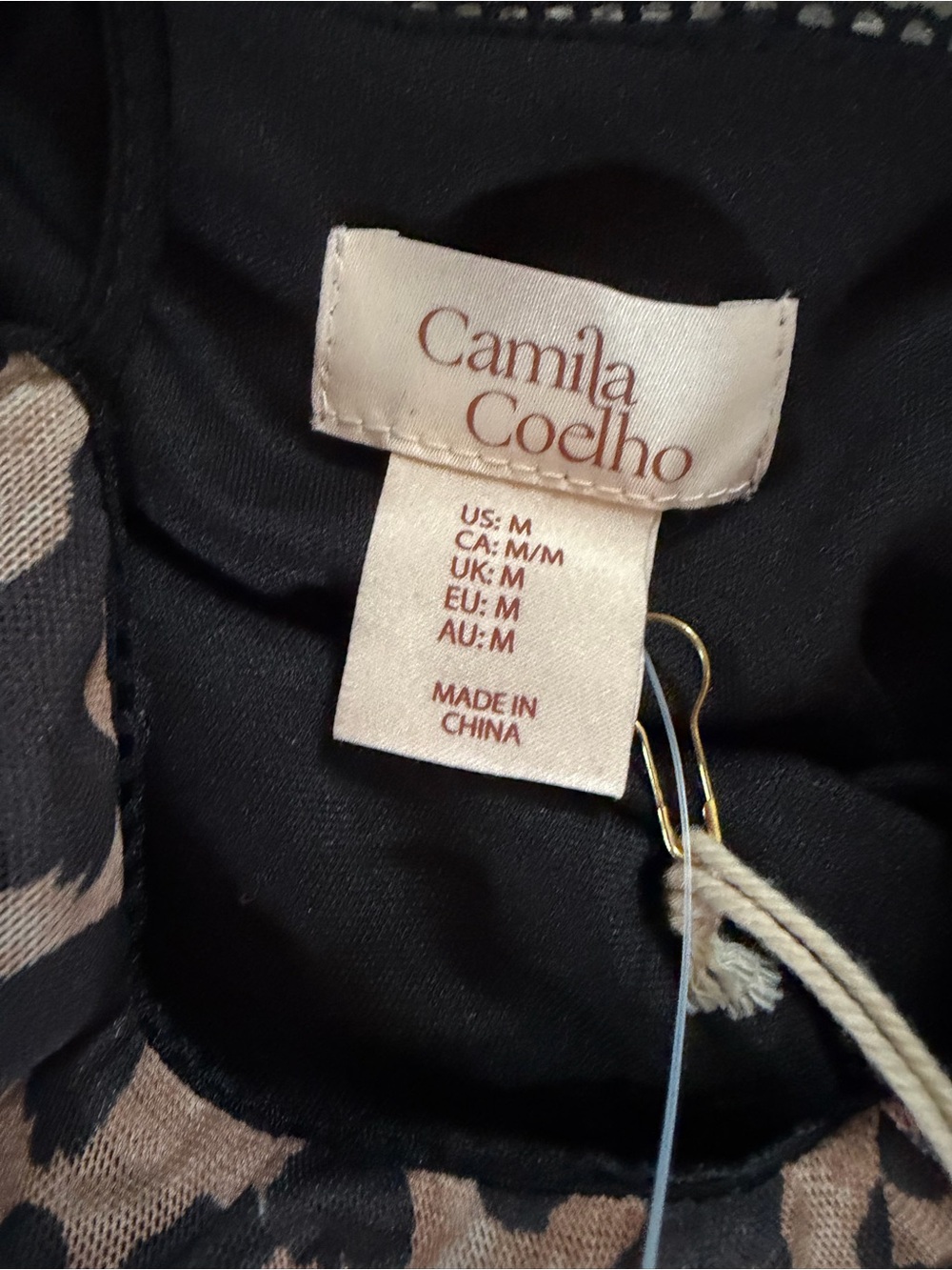 Camila Coelho Leopard Slip Maxi Dress in Black and Tan - Picture 4 of 4